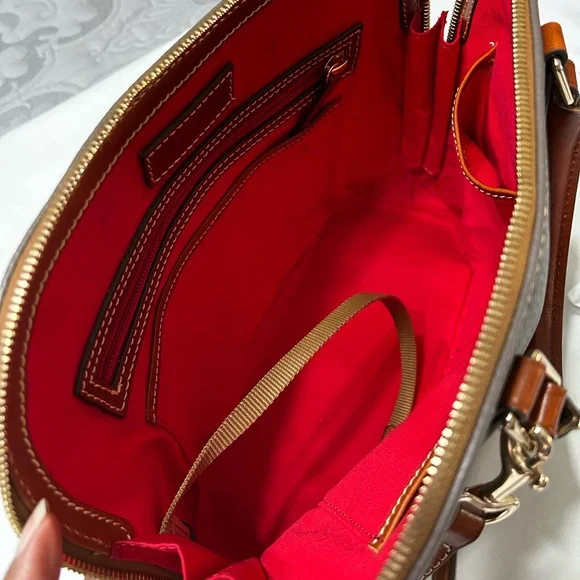 Dooney & Bourke Elephant Leather Satchel - Picture 7 of 10